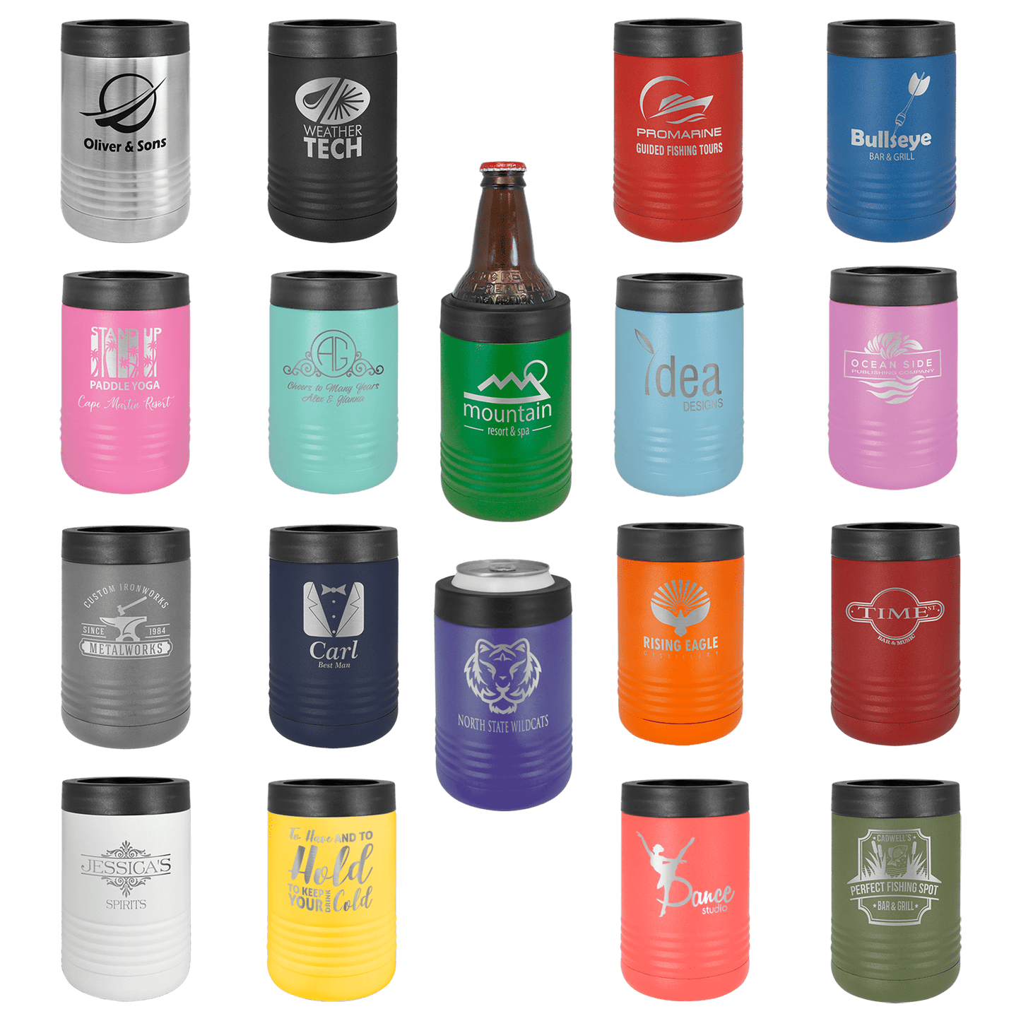 Can and Bottle Cooler Lazer Cut with Brewerton, NY Logo