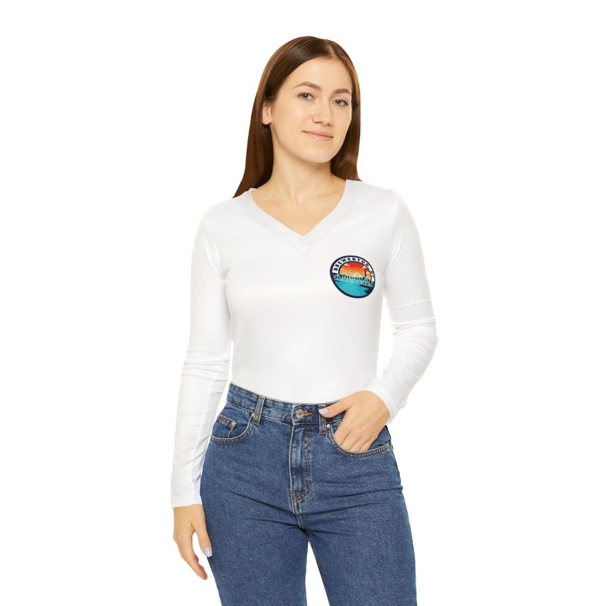 Long Sleeve Women’s V Neck Poly